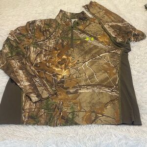Under Armour Scent Control Pullover with Camo Accents WOMENS XL 1/4 ZIP